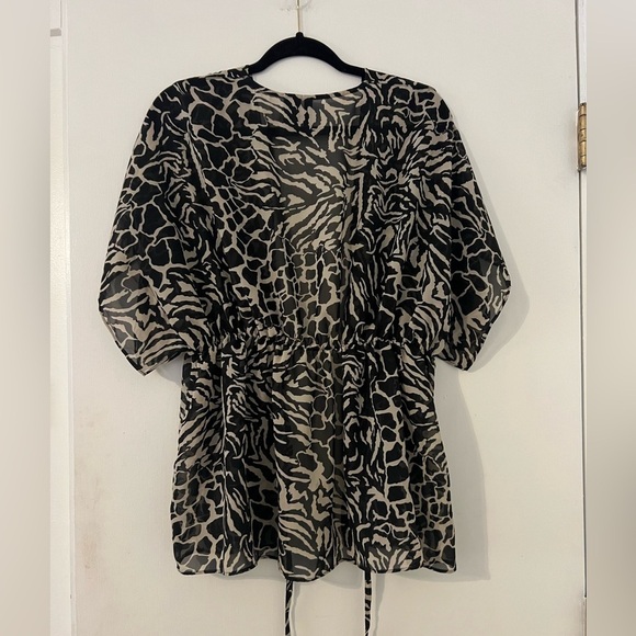 Bisou Bisou top size L Elastic waist with a tie (J129) - Picture 6 of 7